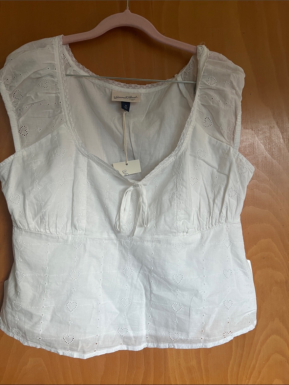 Target White Eyelet Tie-Front Camisole universal thread